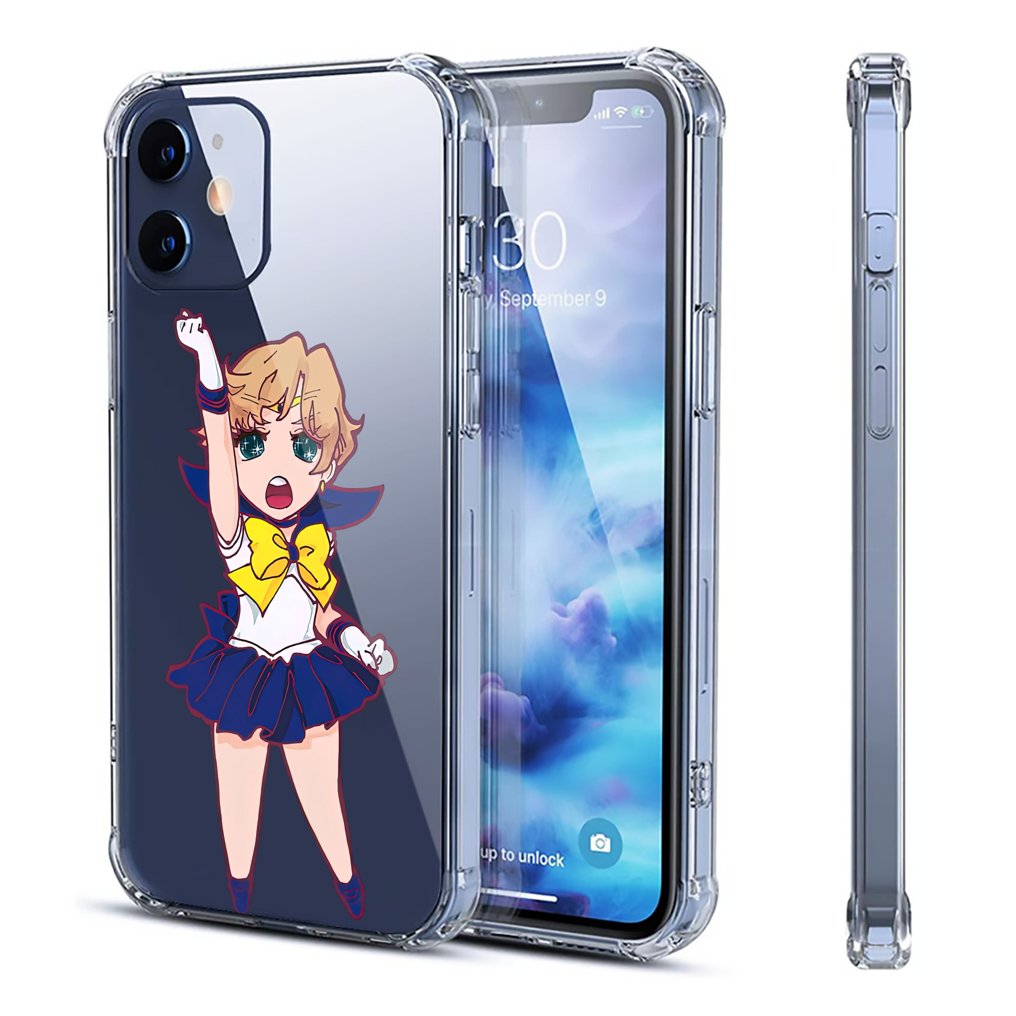 （画像用） 美少女戦士セーラームーン 天王はるか Sailor Moon Tenoh Haruka 【iPhone 12シリーズ対応】透明スマホケース（クリアソフトケース）
